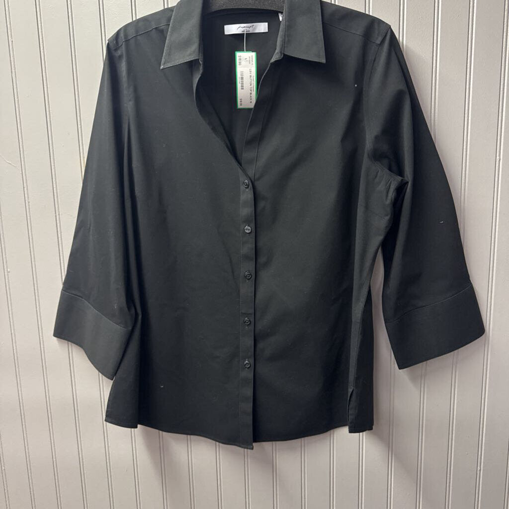FOXCROFT,LSV BUTTON TOP,BLACK,16
