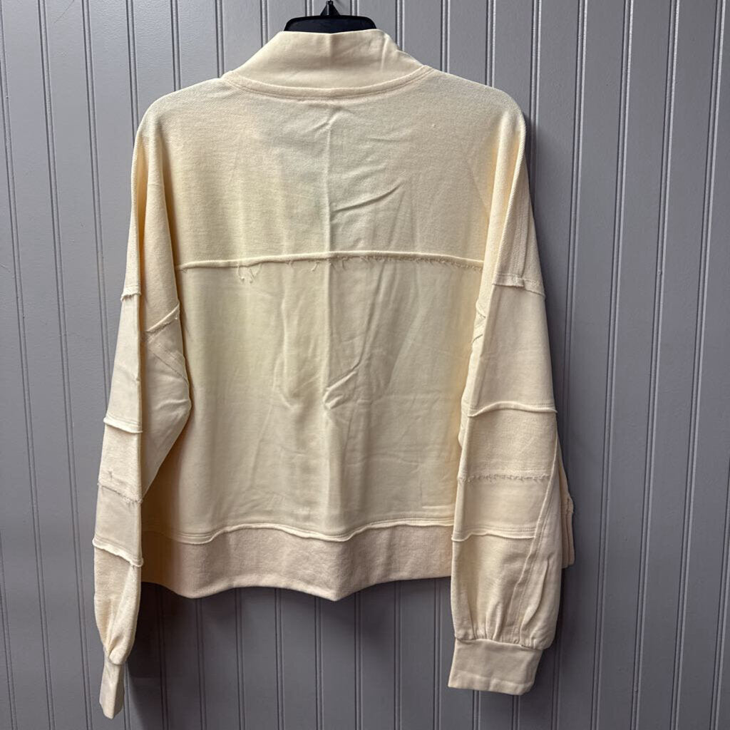 JODIFL,NEW STUD PULLOVER TOP ,IVORY SILVER ,L