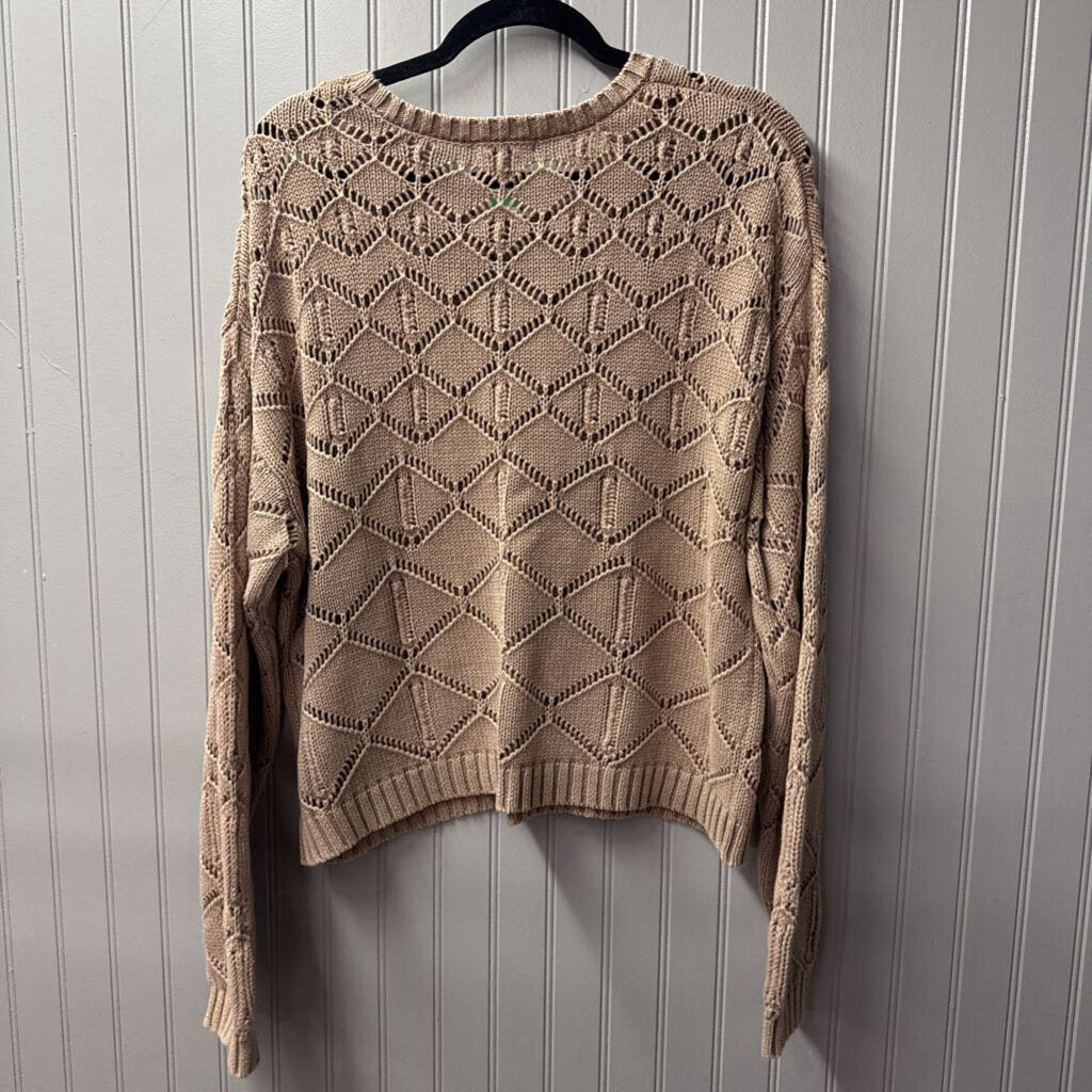 Z SUPPLY,NEW KNIT SWEATER ,BRN ,L