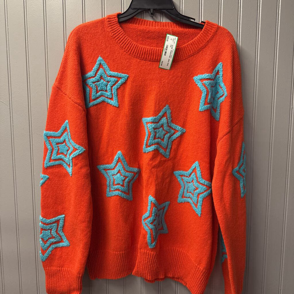 STAR SWEATER ,ORG TEAL ,XXL