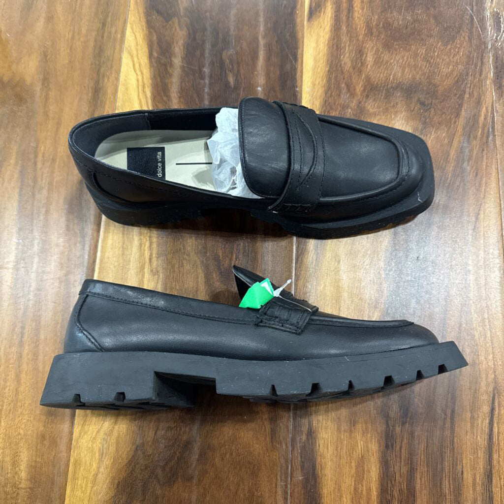 DOLCE VITA,BLK PENNY LOAFER ,BLK,8