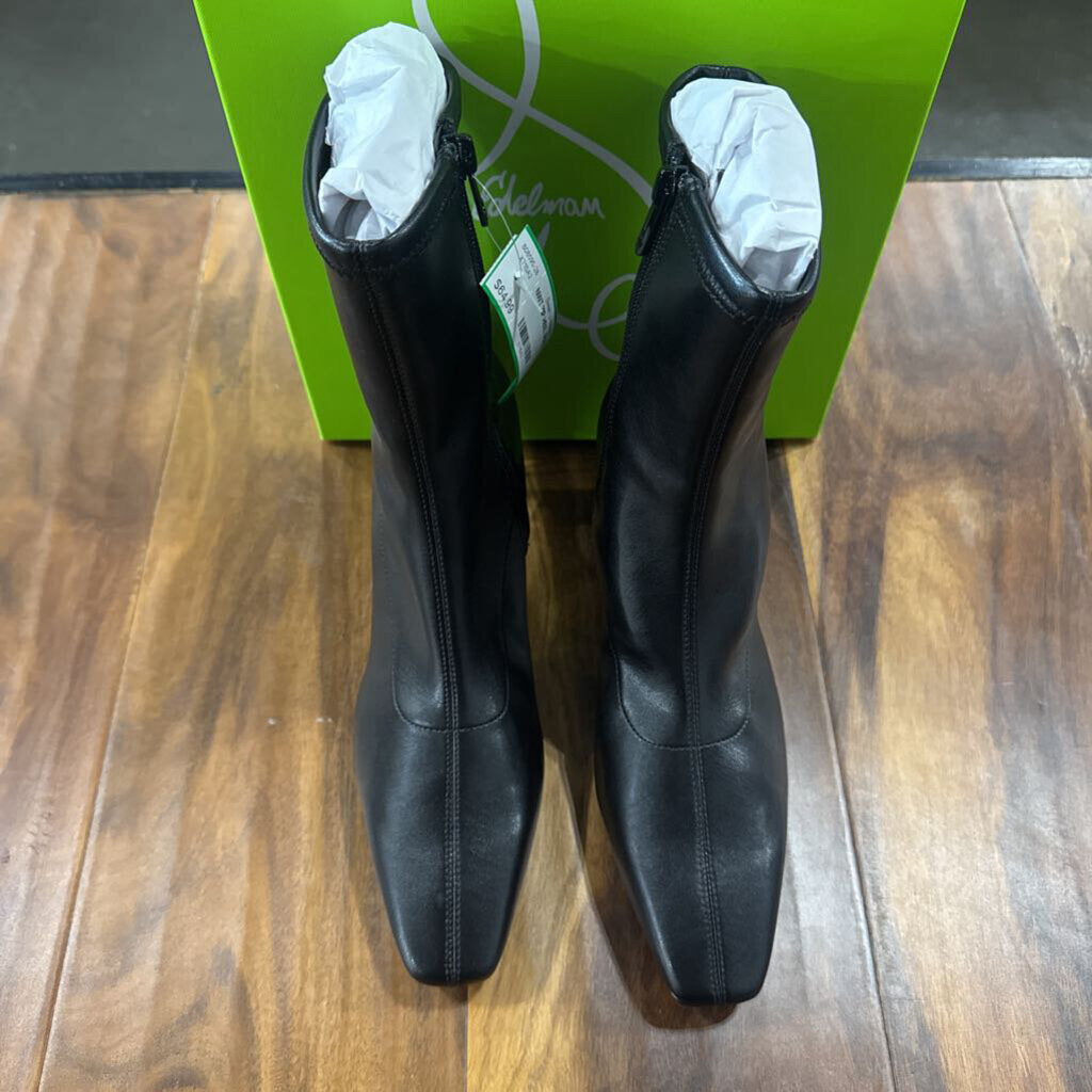 SAM EDELMAM, NWT ZIP HEEL BOOT,BLK,8