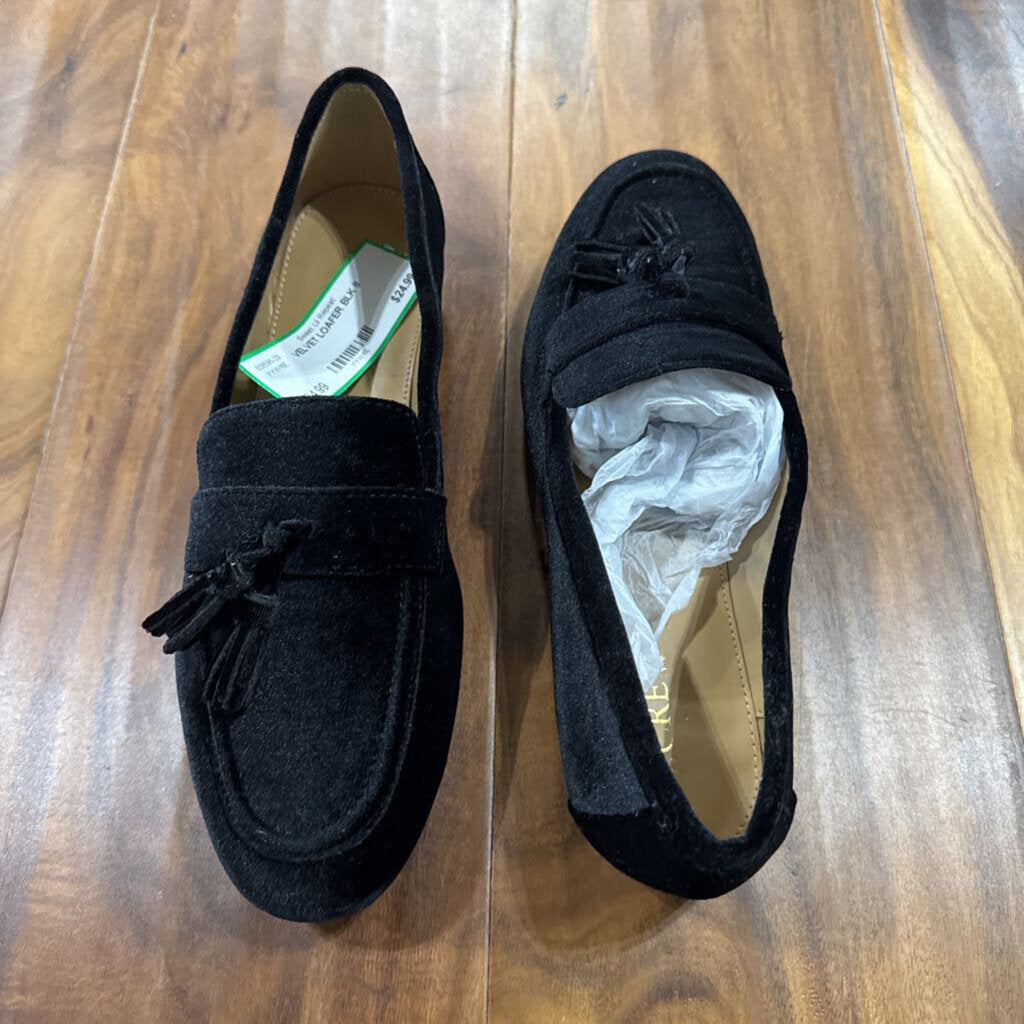 J CREW,VELVET LOAFER,BLK,8
