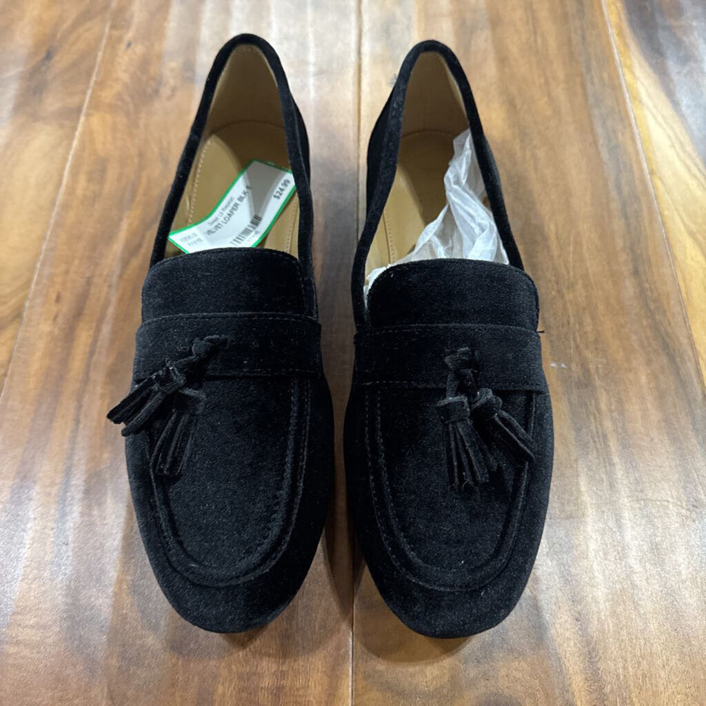 J CREW,VELVET LOAFER,BLK,8