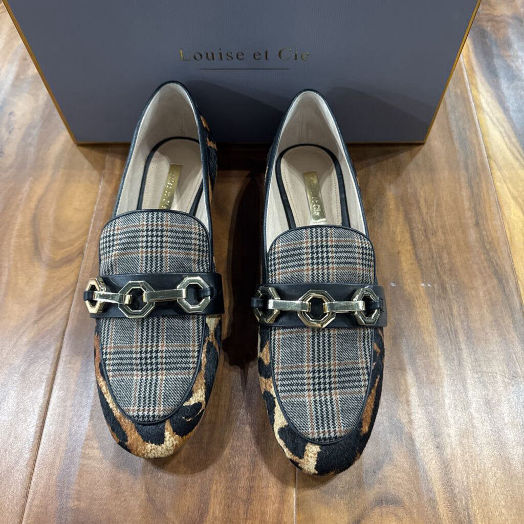 LOUISE ET CIE,LEOP/PLAID LOAFER,LEOPARD ,8.5
