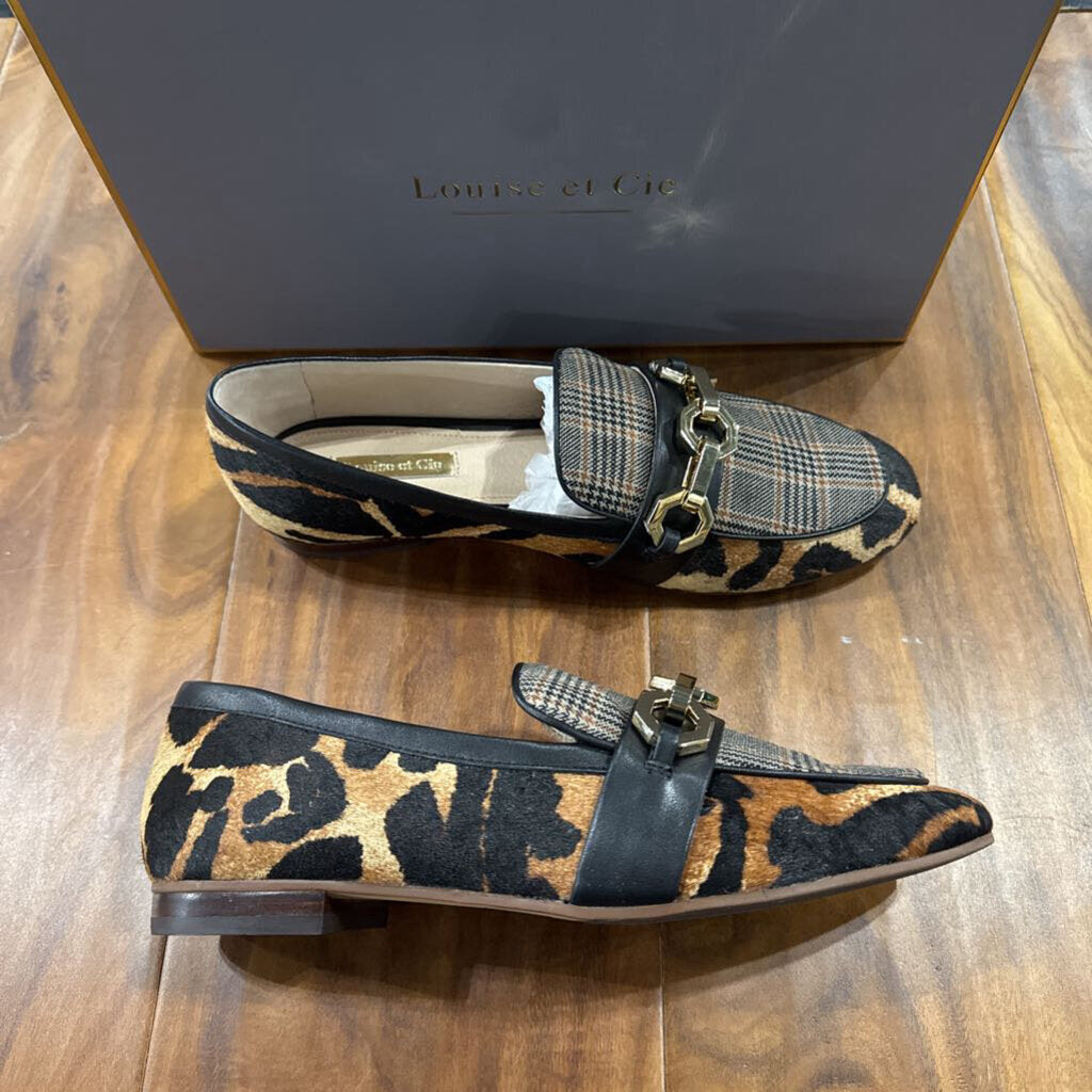 LOUISE ET CIE,LEOP/PLAID LOAFER,LEOPARD ,8.5