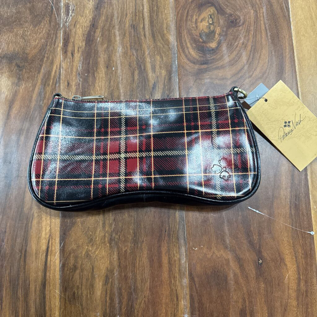 PATRICIA NASH,PN NWT PLAID CROSSBODY,RD/BLK