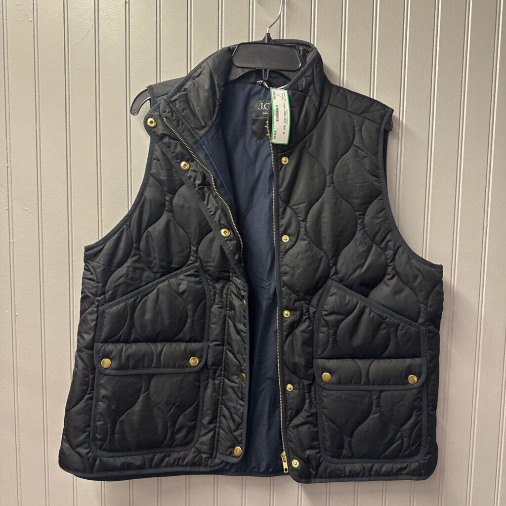PUFF LONG VEST ,BLK ,XL