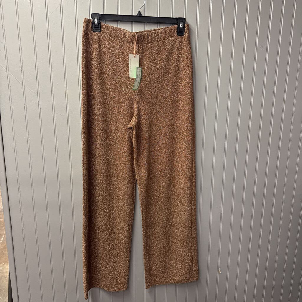 SKIES ARE BLUE,NWT SHIMMER PANT ,ROSE GOLD ,L