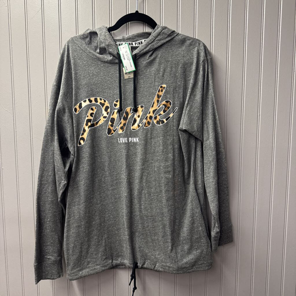 NWT VS LEOPARD HOODED TOP , GRY LEOP