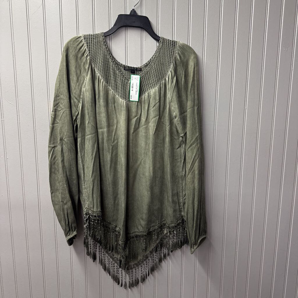 CHARLIE B,TASSLE TOP ,GRN,PS