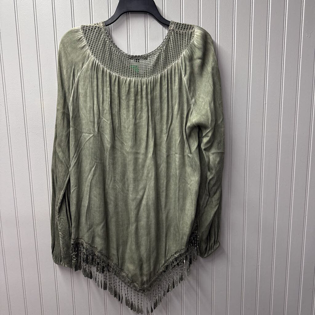 CHARLIE B,TASSLE TOP ,GRN,PS
