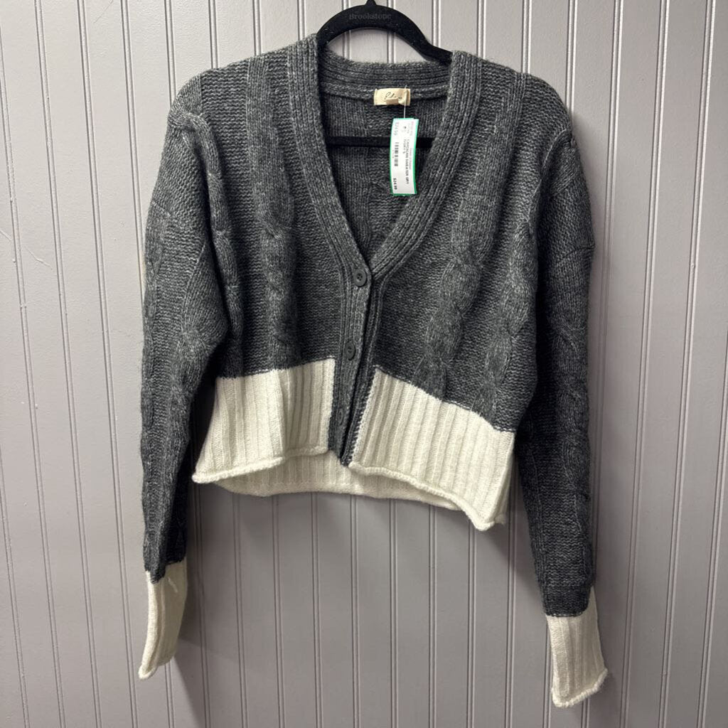 ELAN,CARDIGAN SWEATER,GRY IVORY,S