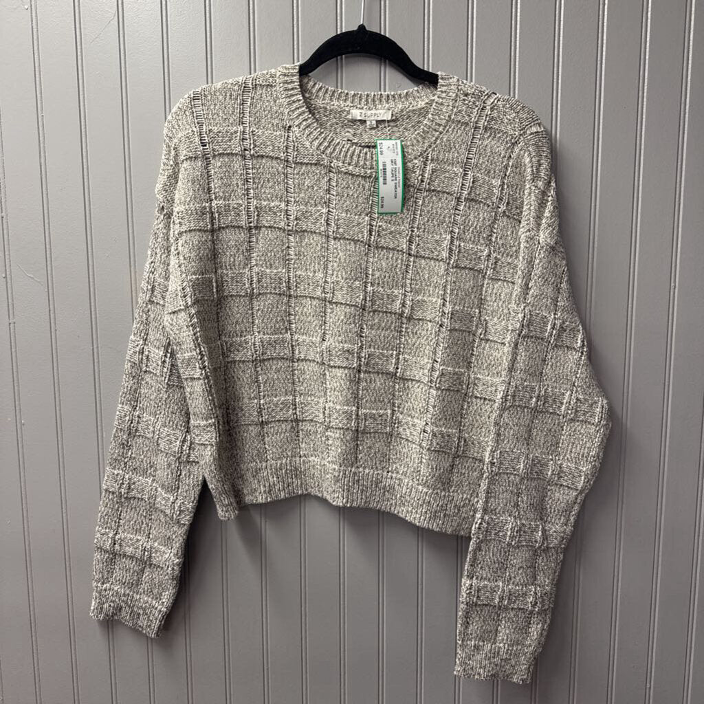 Z SUPPLY,KNIT SQUARE SWEATER,GRY TAUPE,S