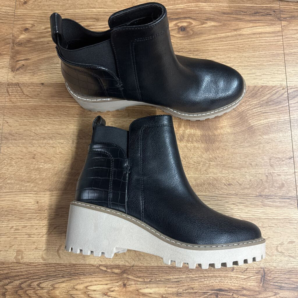 DOLCE VITA,WEDGE BOOTIE ,BLK GRY ,7