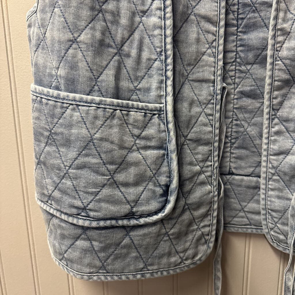 ENTRO,*QUILTED VEST,DENIM,S