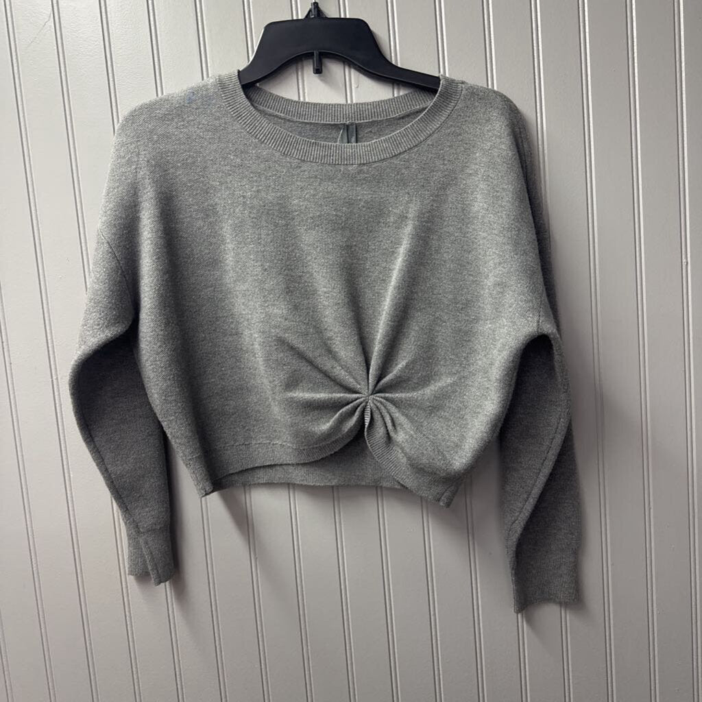 ANTHROPOLOGIE,*KNOTTED CROP SWEATER,GRY,S