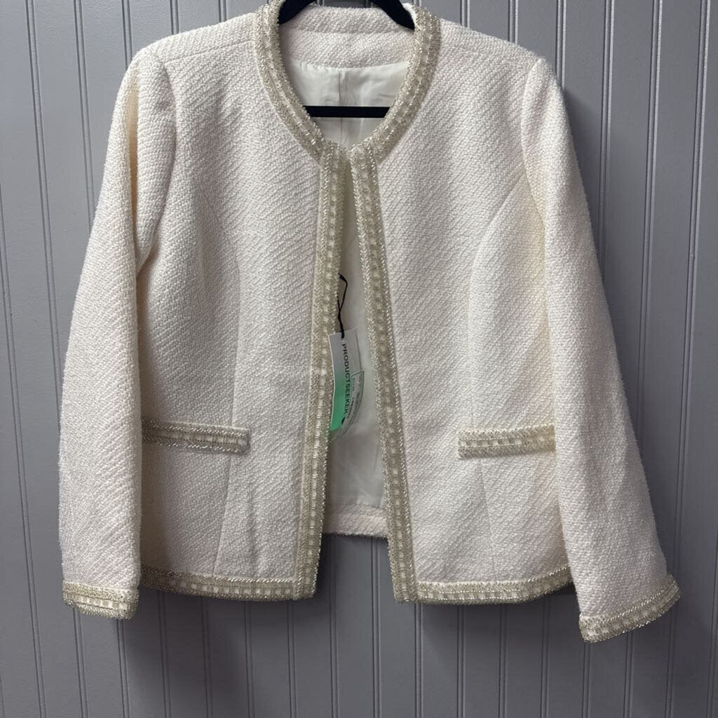 SASS,NWT SPARKLE JACKET,CREAM,L