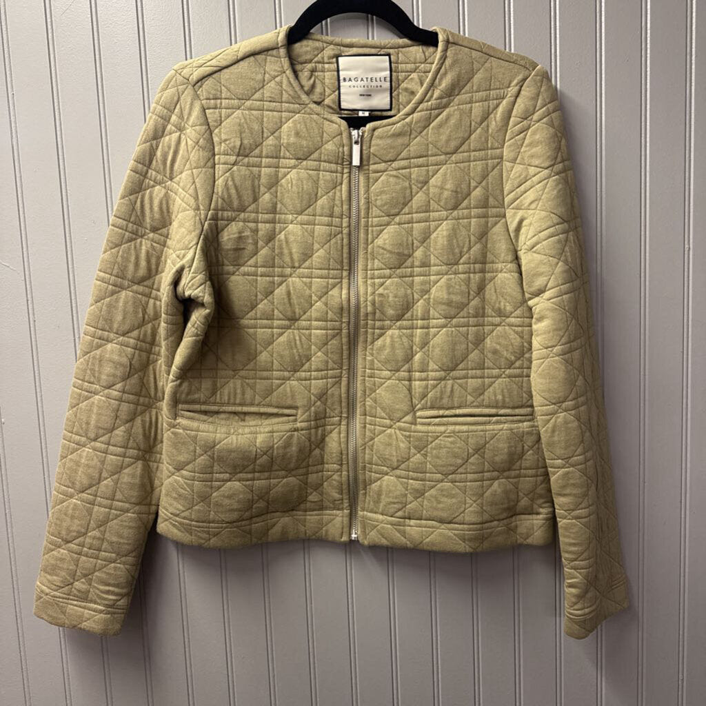 BAGATELLE,QUILTED ZIP JACKET,GREEN,M
