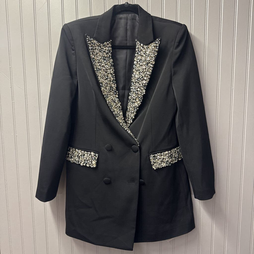 SASS,NWT DIAMOND BLAZER RETAIL $248,BLK,S