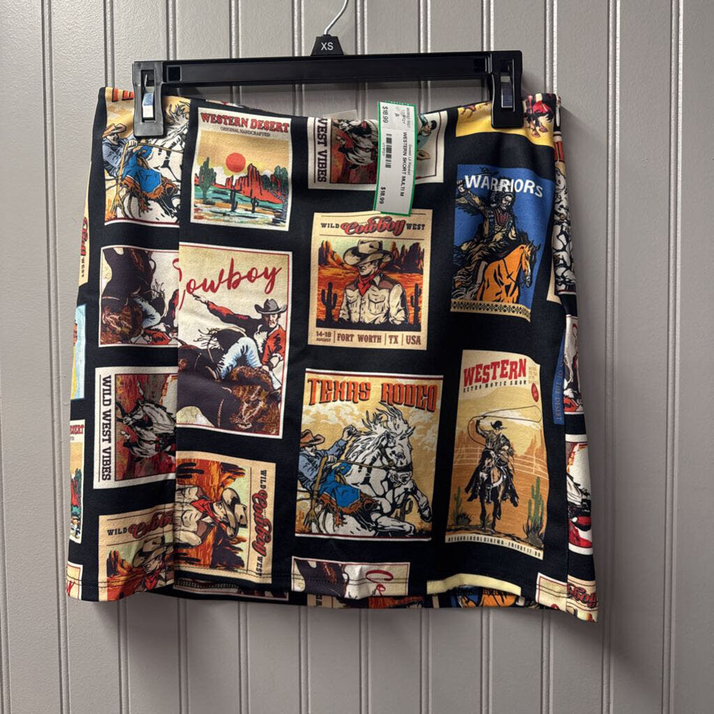NYLON APPAREL,WESTERN SKORT,MULTI,M