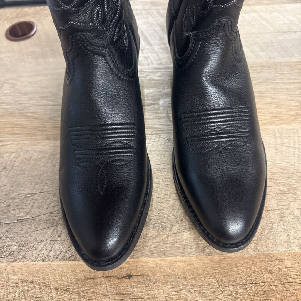 ARIAT,NEW WESTERN BOOT RETAIL $174,BLK,8.5