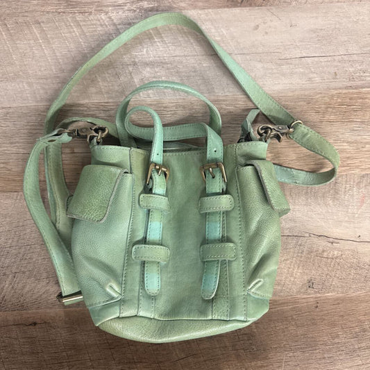 STS,NWT BUCKLE LEATHER CROSSBODY RETAIL $165,TEAL