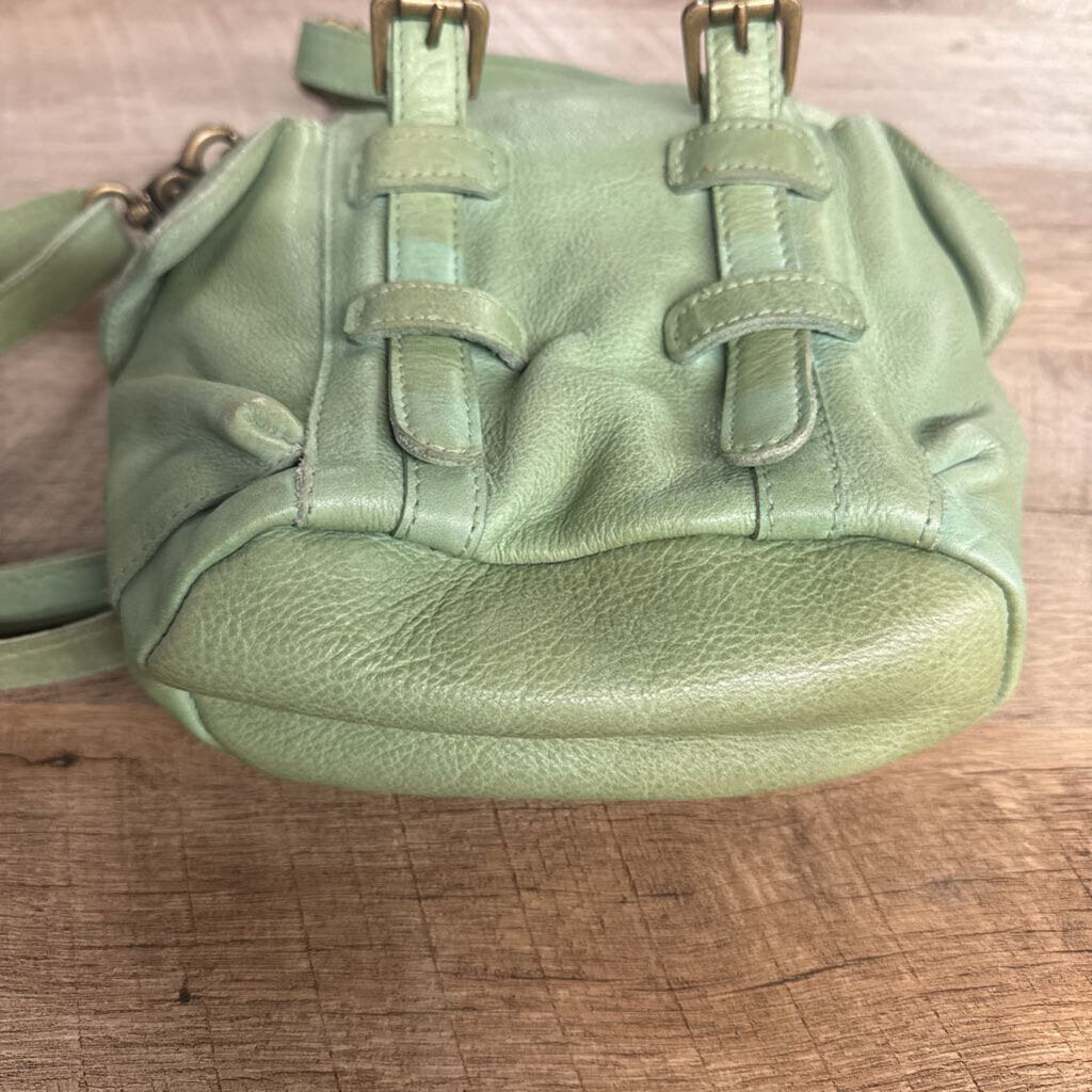 STS,NWT BUCKLE LEATHER CROSSBODY RETAIL $165,TEAL