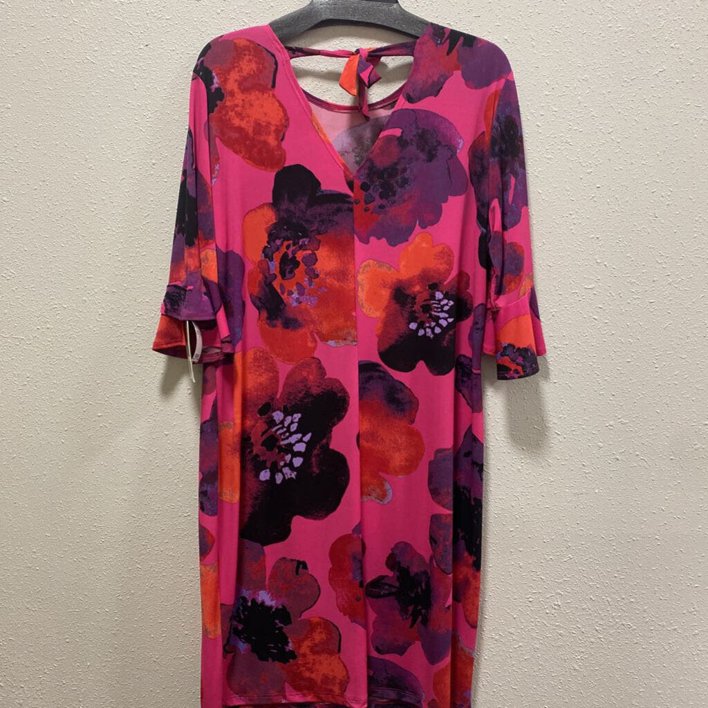 CLARA SUN WOO,women,Dresses,CSW FLORAL ,PINK/PUR,XL