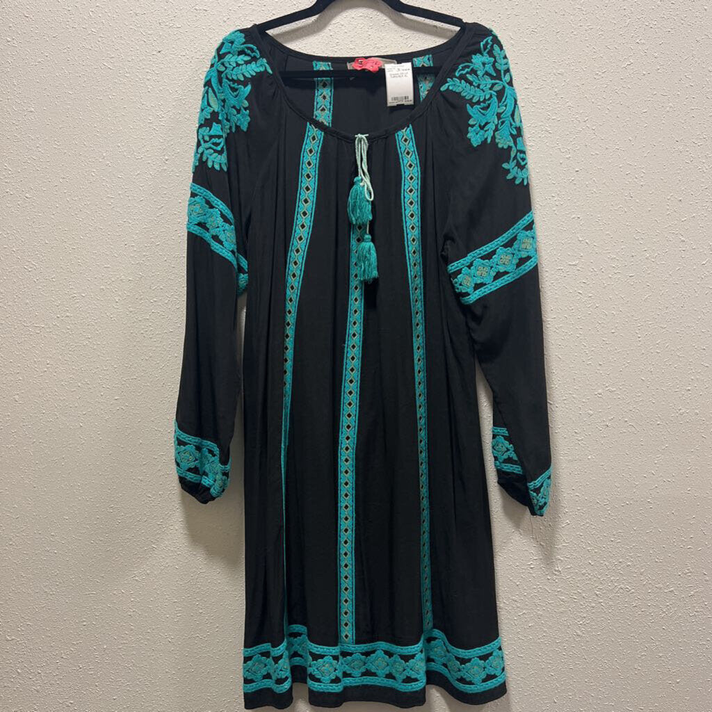 DOUBLE D RANCH,women,Dresses,DD LS,TURQ/BLK,XL