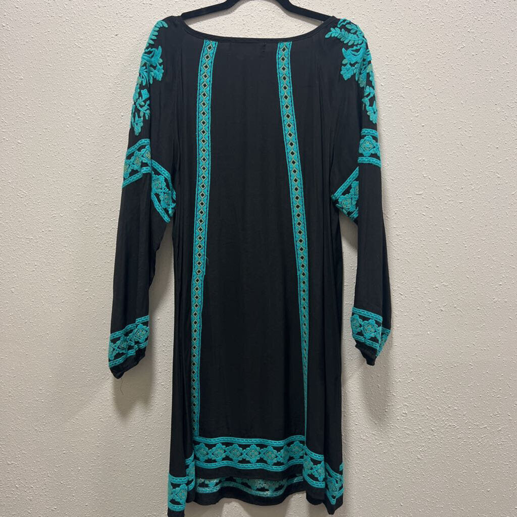 DOUBLE D RANCH,women,Dresses,DD LS,TURQ/BLK,XL