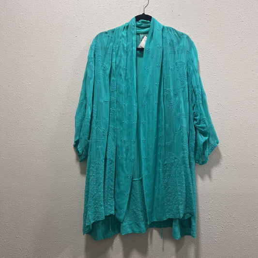 JOHNNY WAS,women,Cardigan / Kimono,JW EMBRD LS,TURQ,XL